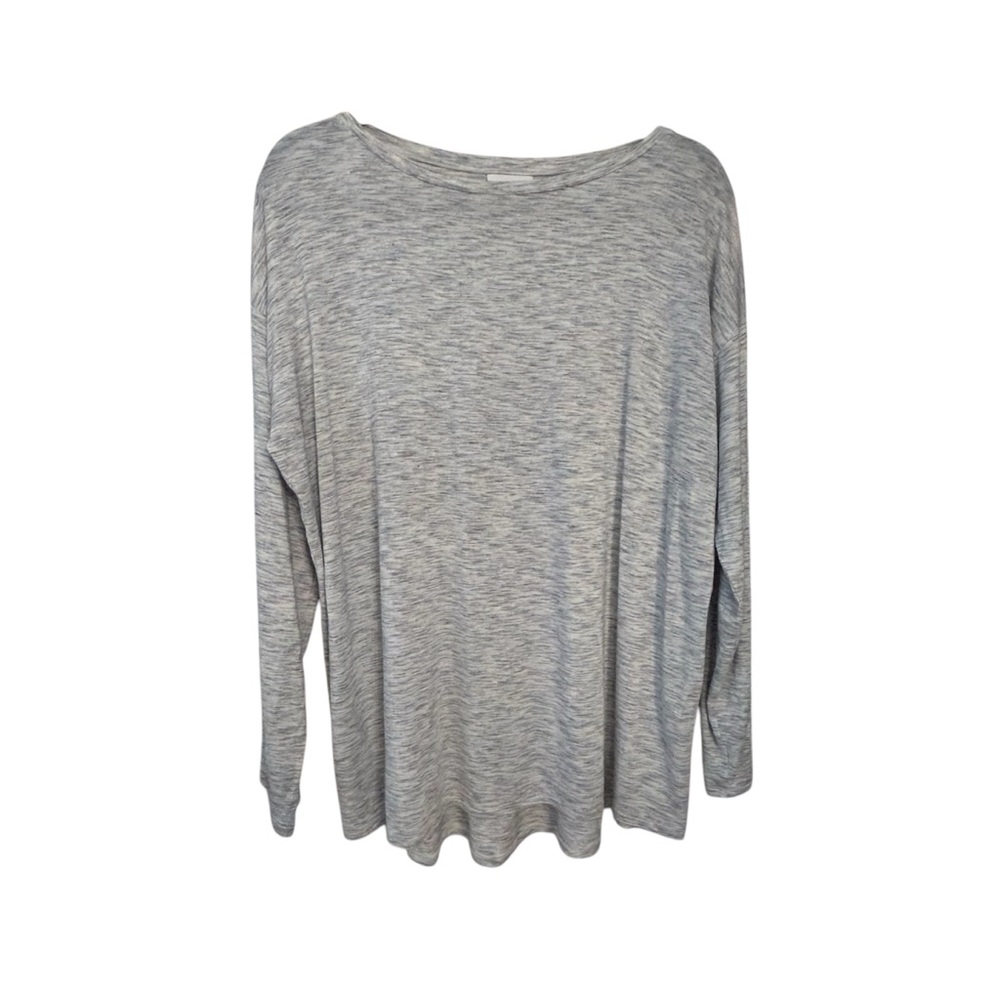 J.Jill Heather Grey Multi Elliptical Long Sleeve Tee Size Large